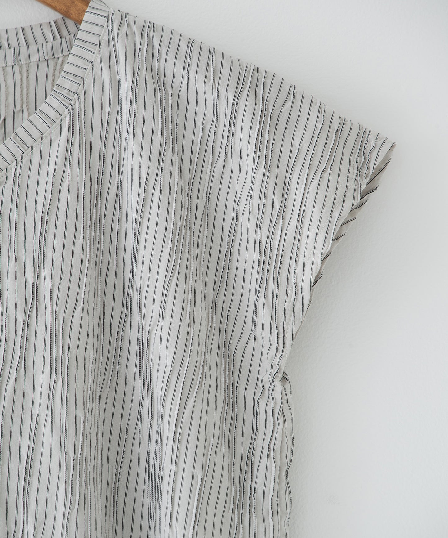 tucked dobby french-sleeve dress