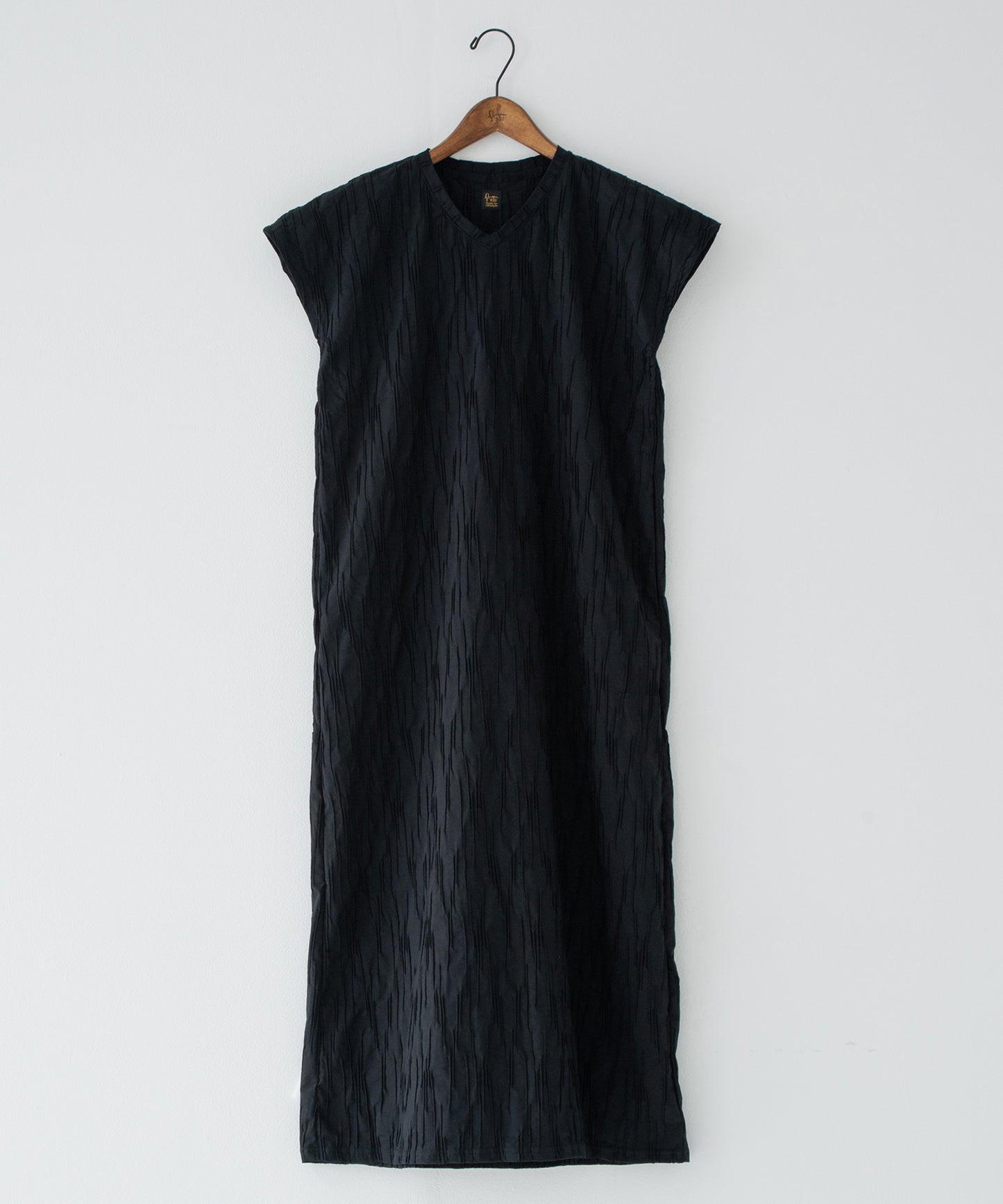 tucked dobby french-sleeve dress