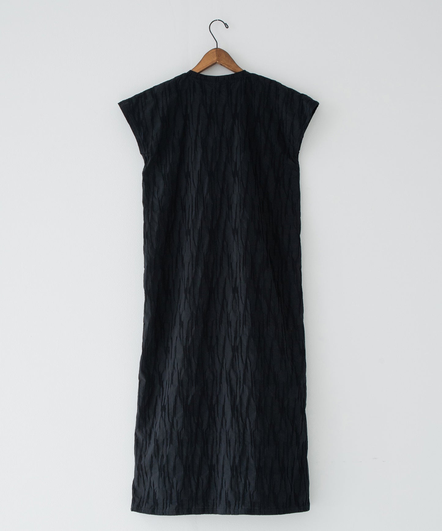 tucked dobby french-sleeve dress