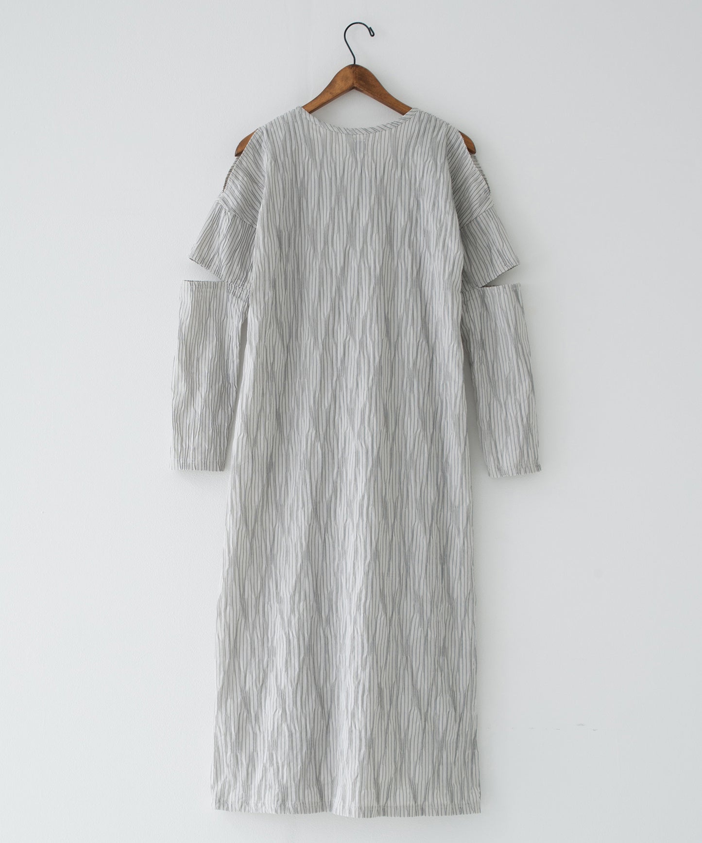 tucked dobby slit dress