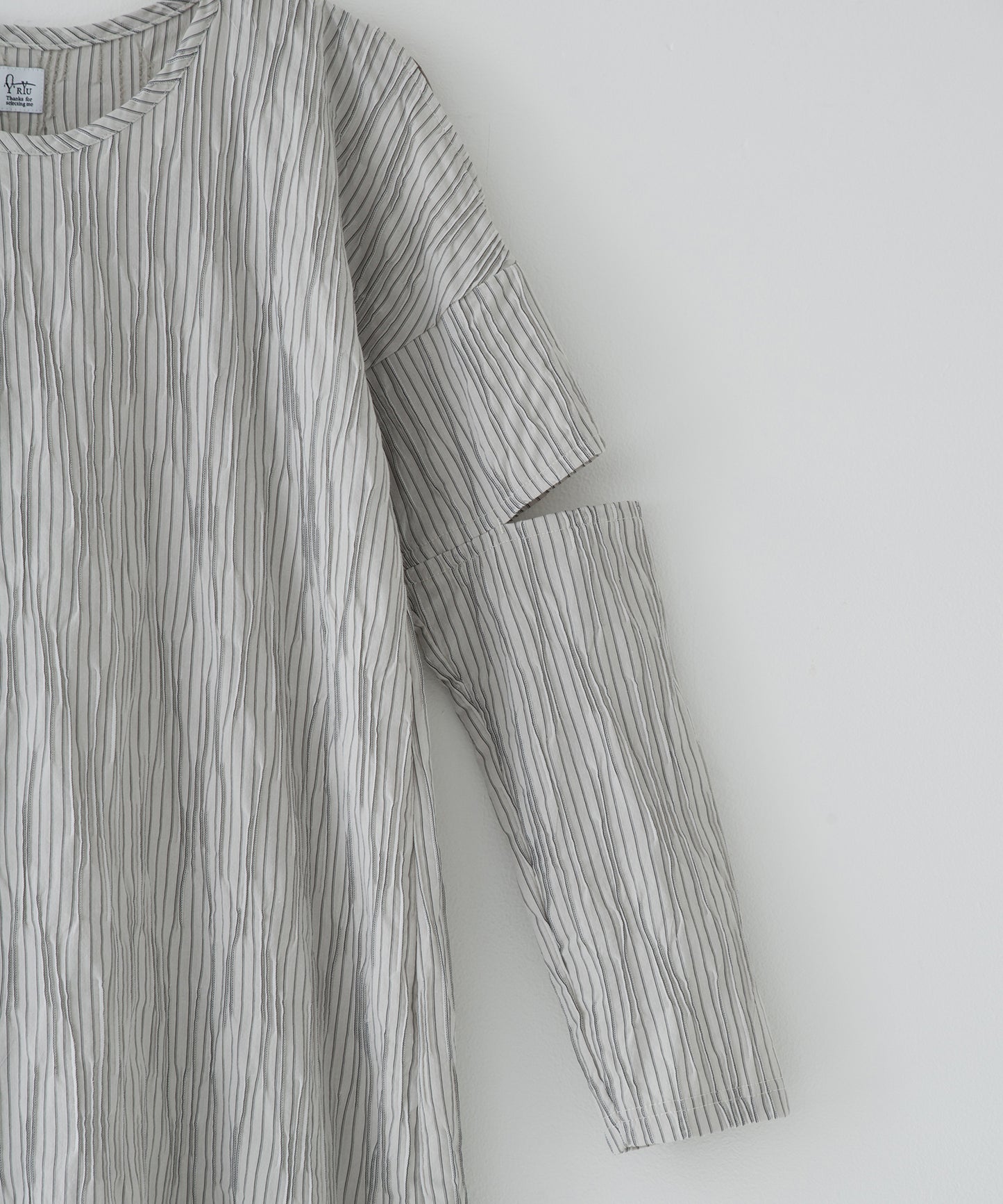 tucked dobby slit dress