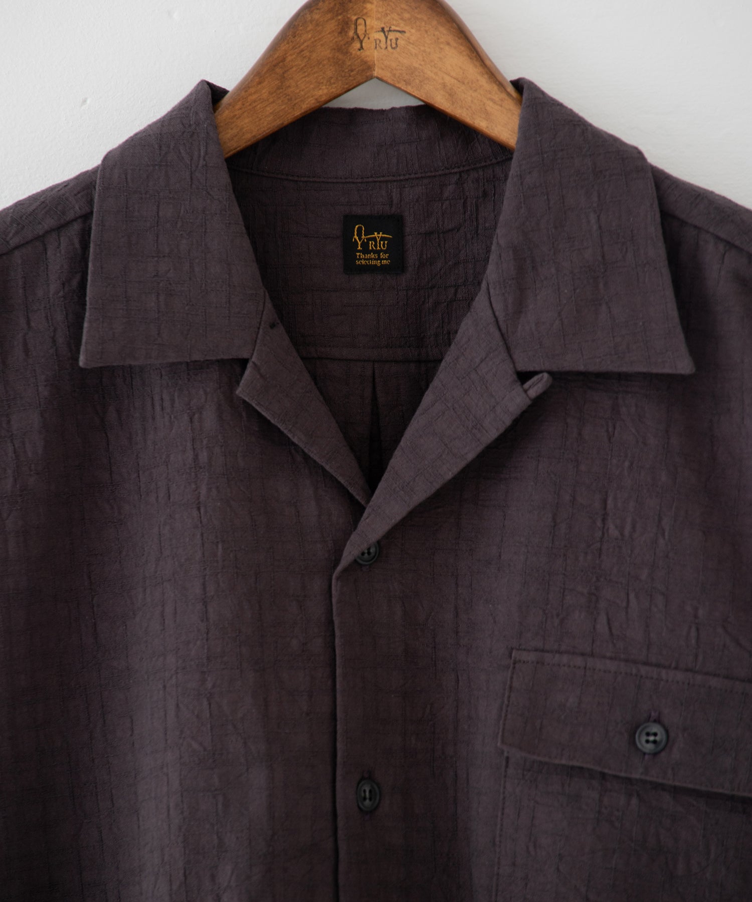 wrinkled effect open collar shirt – ANLIO（アンリオ）