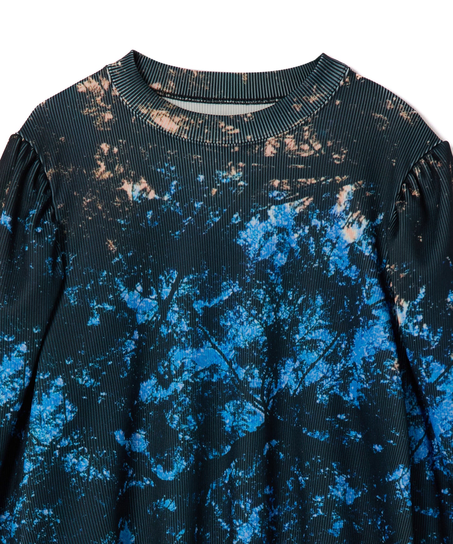 PRINT RIB PUFF SLEEVE C/S