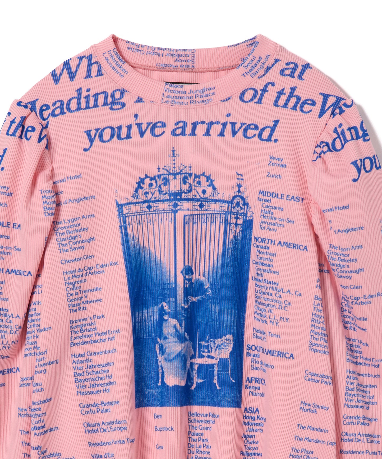 PRINT RIB PUFF SLEEVE C/S