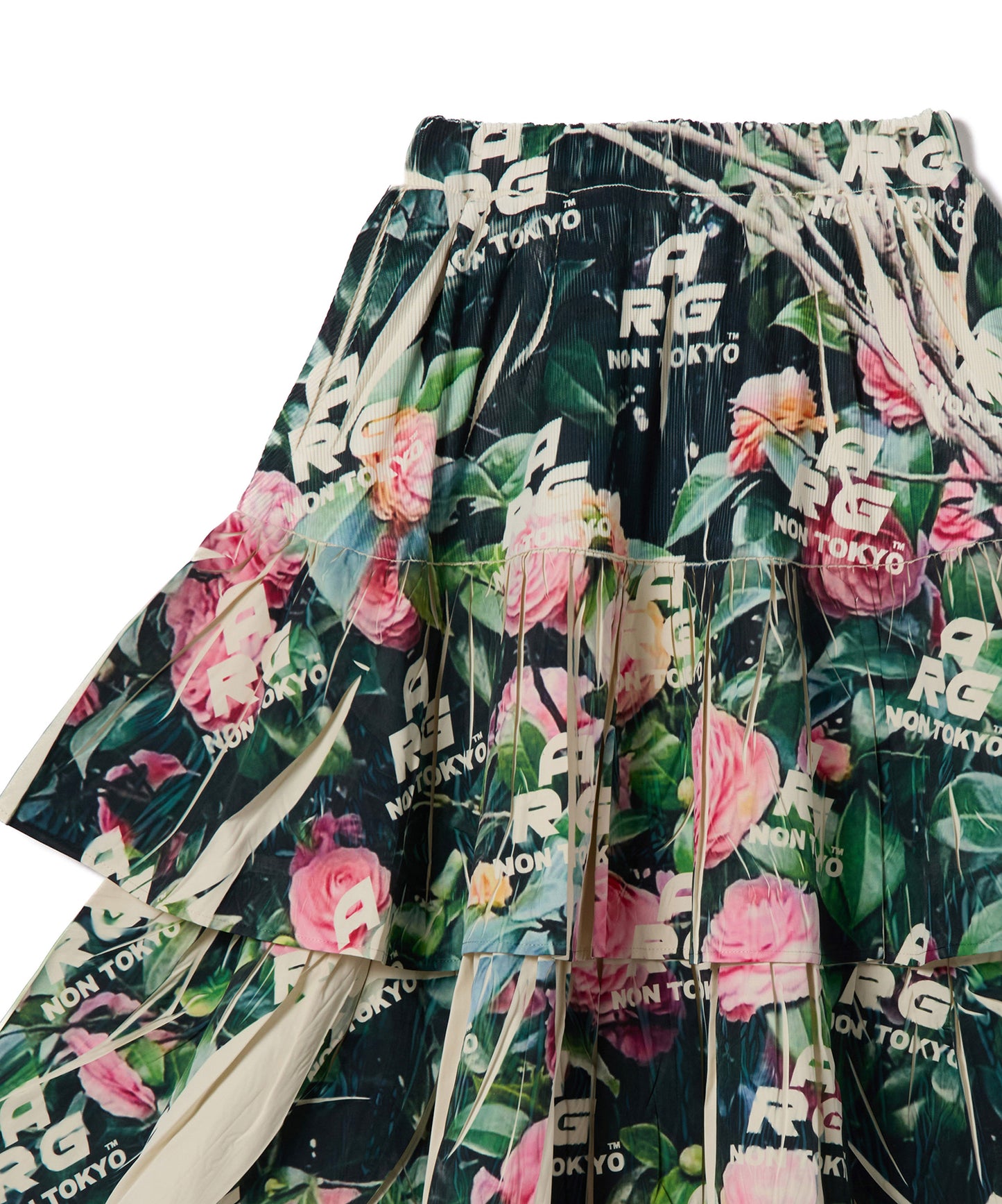 DIRECT PRINT RIB GATHER SKIRT
