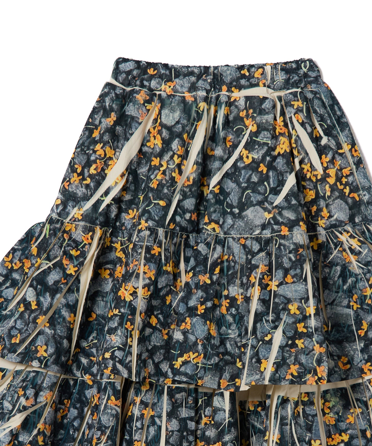 DIRECT PRINT RIB GATHER SKIRT