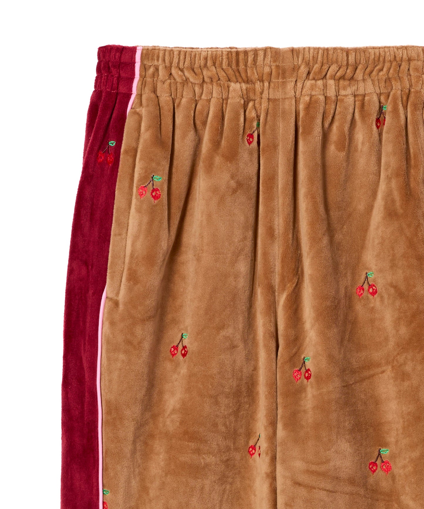 EMBROIDERY VELOUR TRACK PANTS