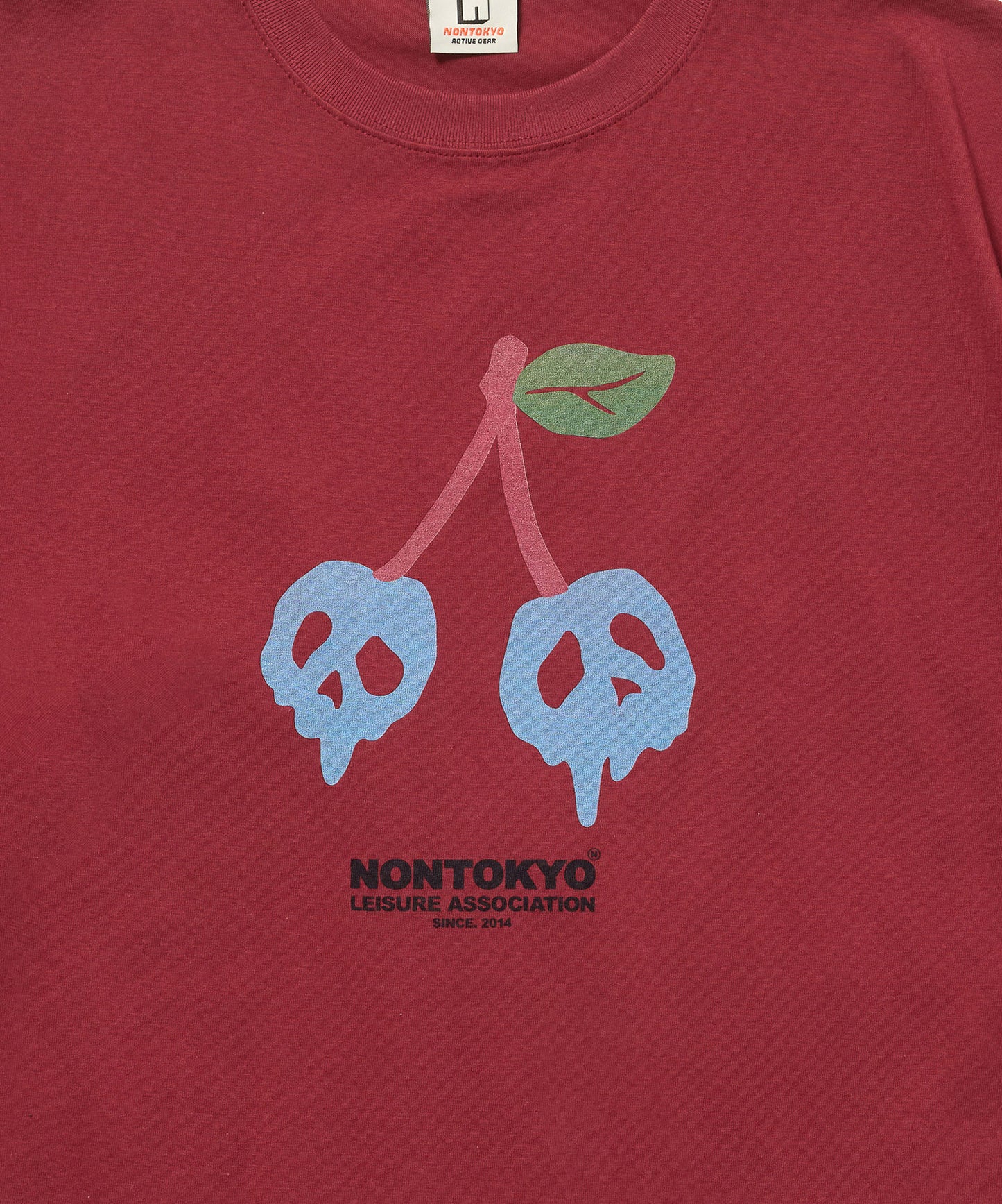 PRINT H/S BIG T-SHIRT(SCULL CHERRY)