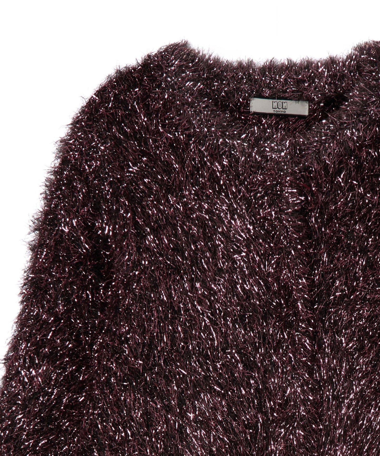 GLITTER SHAGGY KNIT CARDIGAN