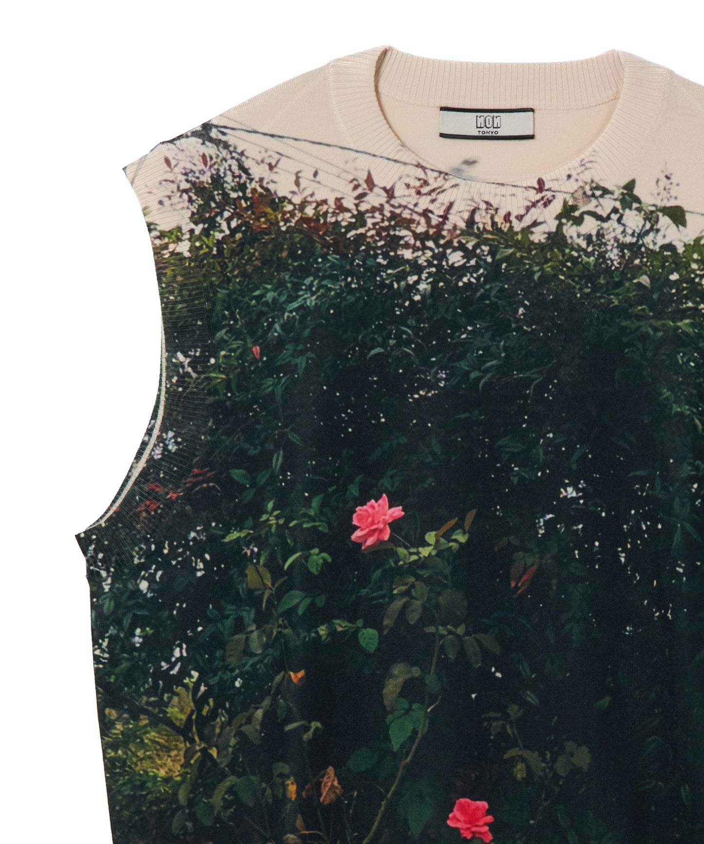 PRINT KNIT PULLOVER VEST