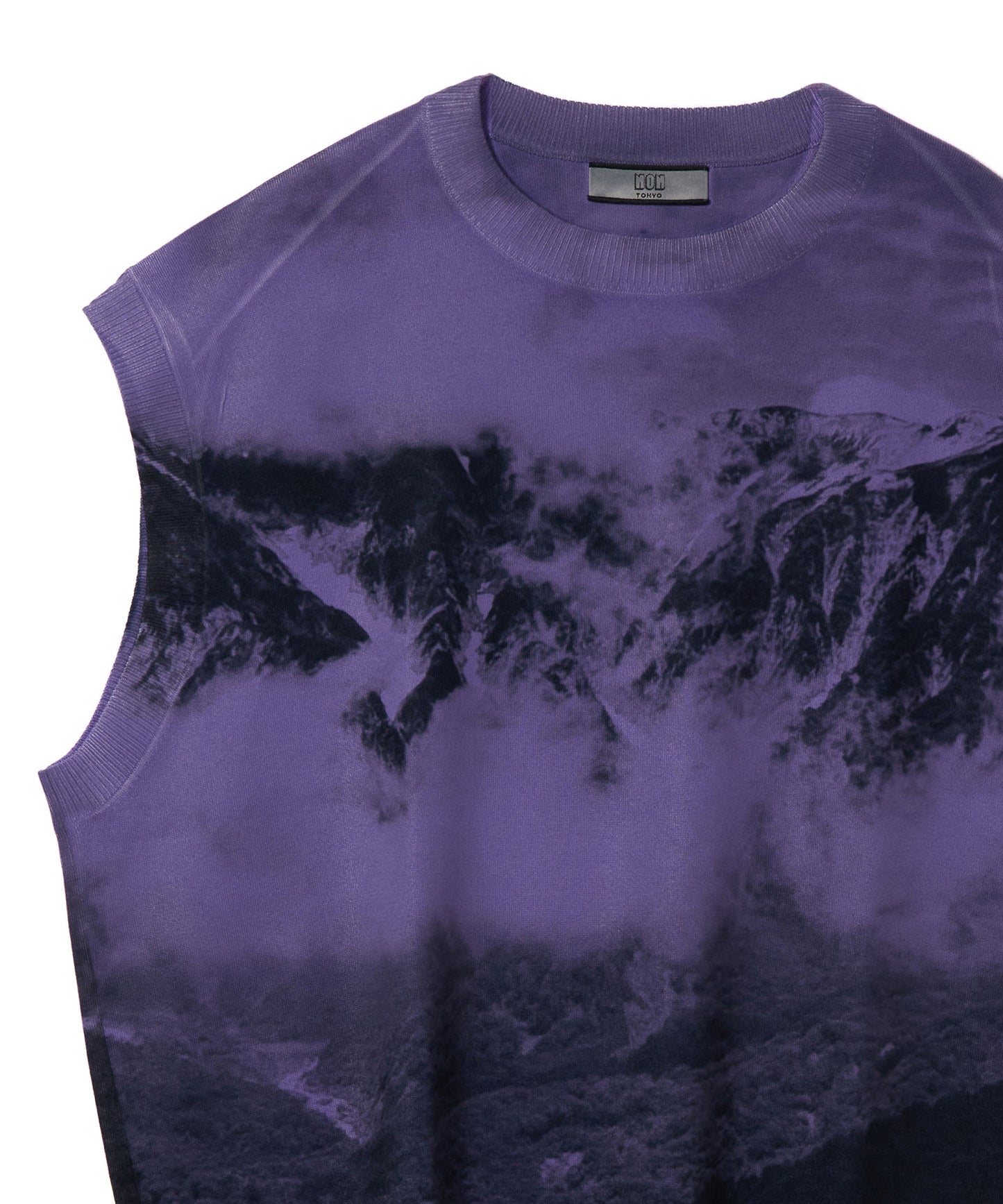 PRINT KNIT PULLOVER VEST