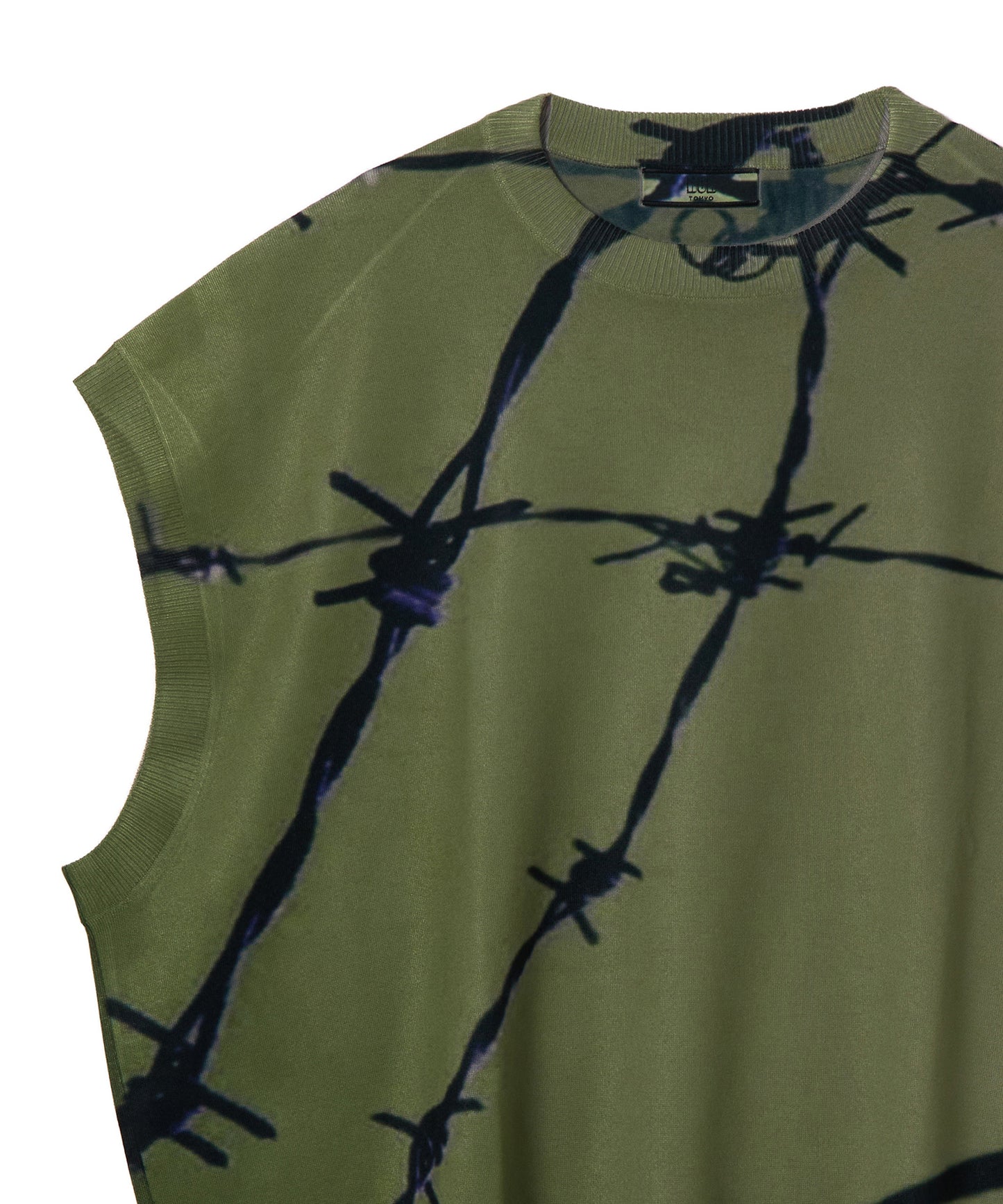 PRINT KNIT PULLOVER VEST