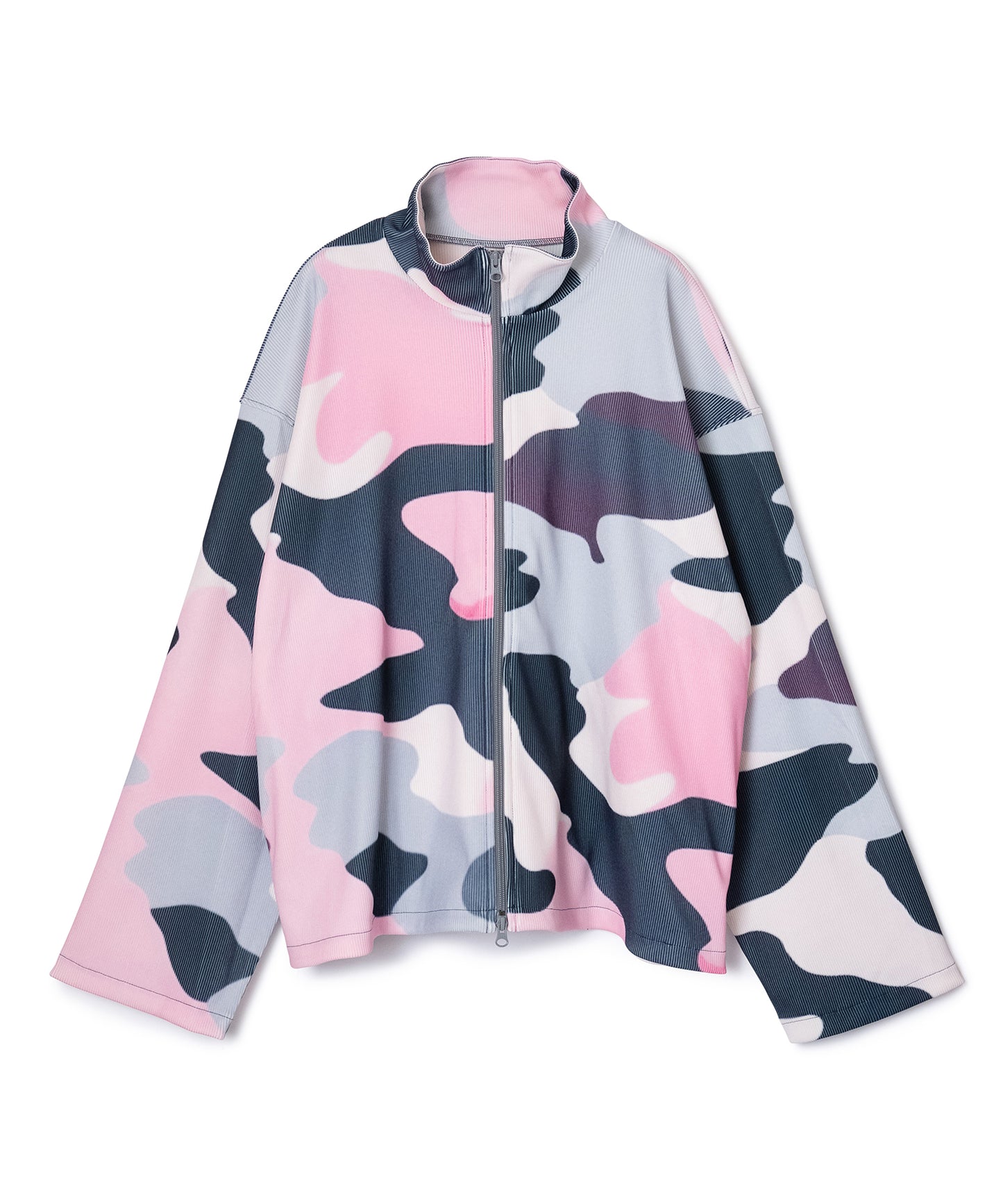 PRINT RIB ZIP-UP BLOUSON
