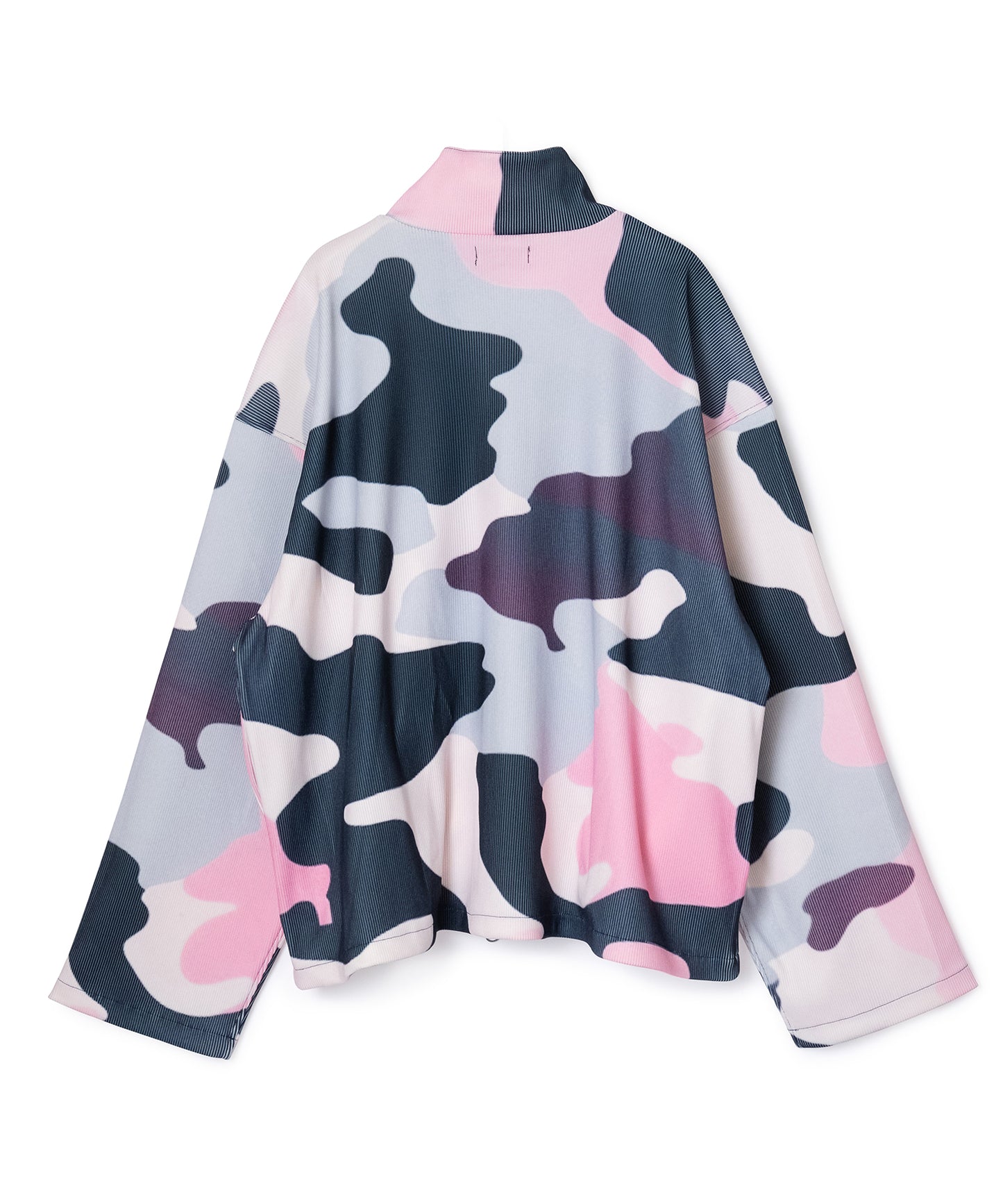 PRINT RIB ZIP-UP BLOUSON
