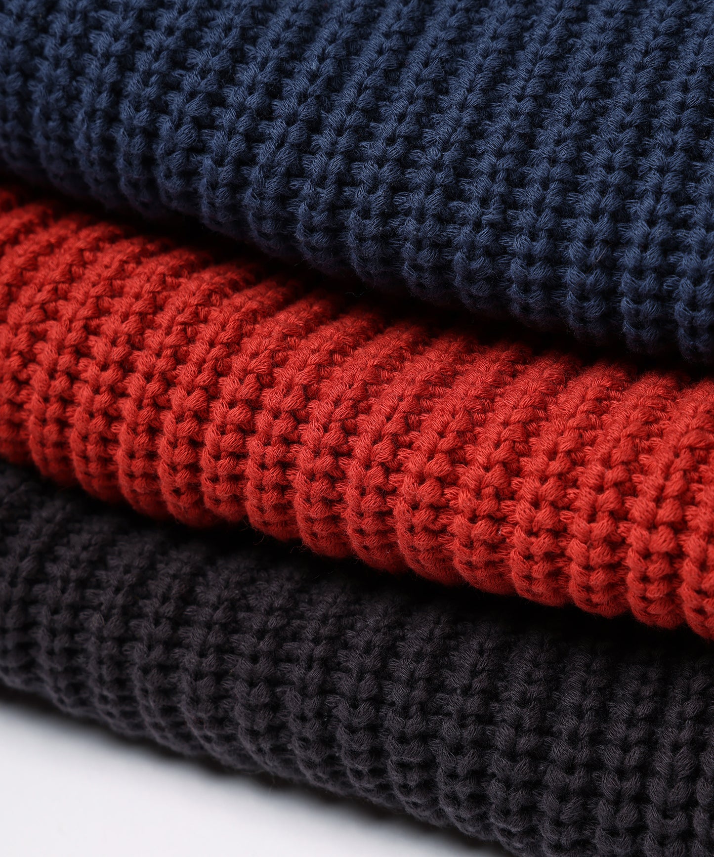 LEATHER-COLLAR KNIT WORK JACKET