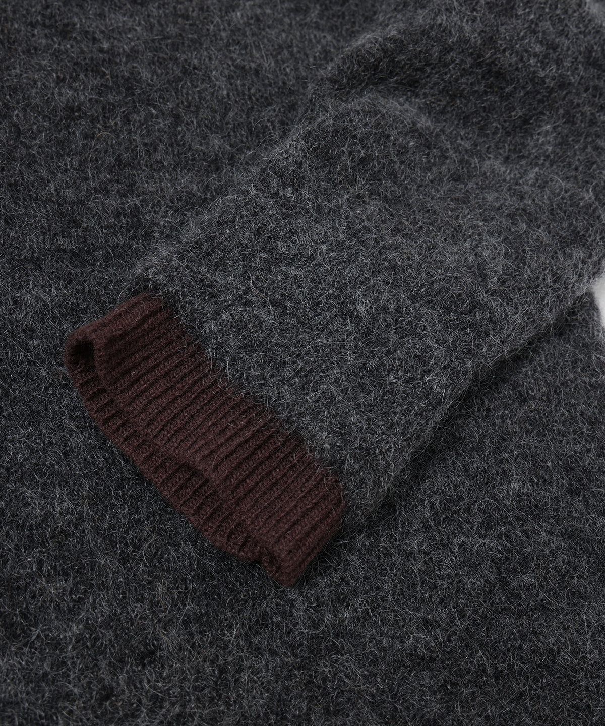 LAYERED MOHAIR KNIT SHIRT