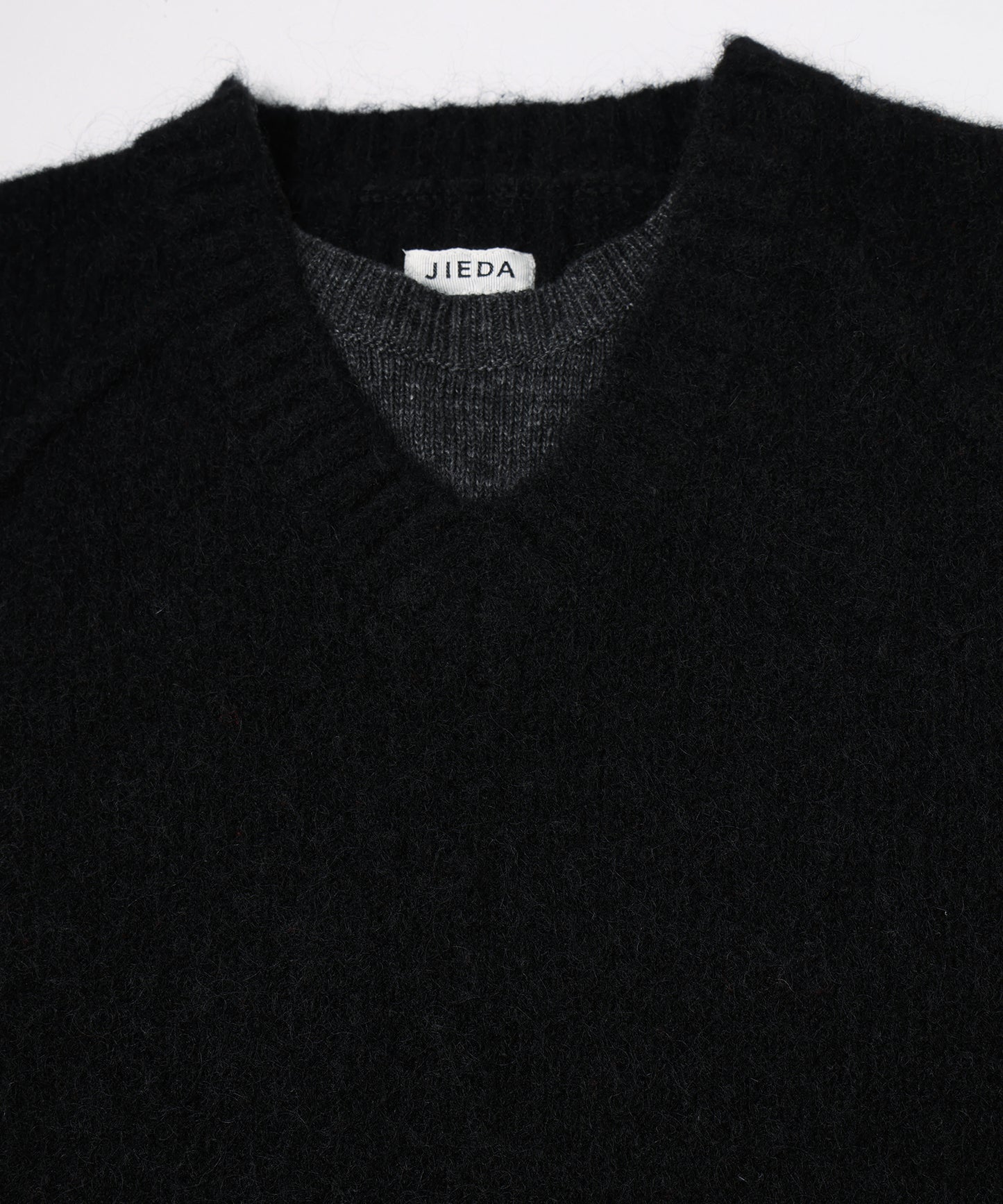 LAYERED MOHAIR V-NECK SWEATER