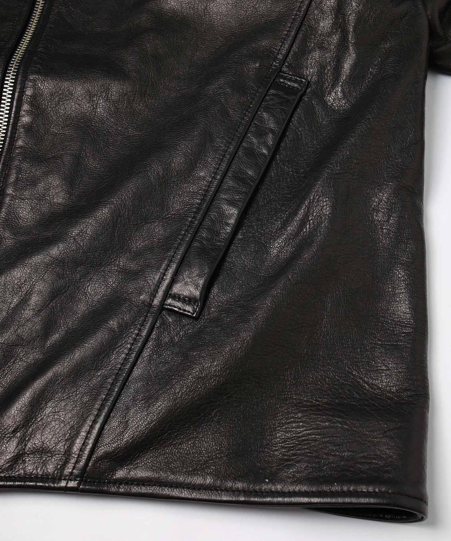 DRAPING LEATHER JACKET