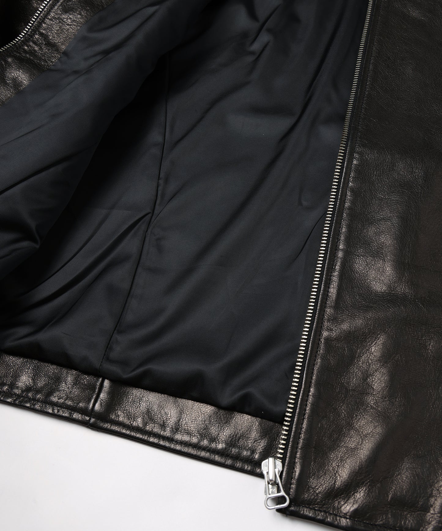 DRAPING LEATHER JACKET