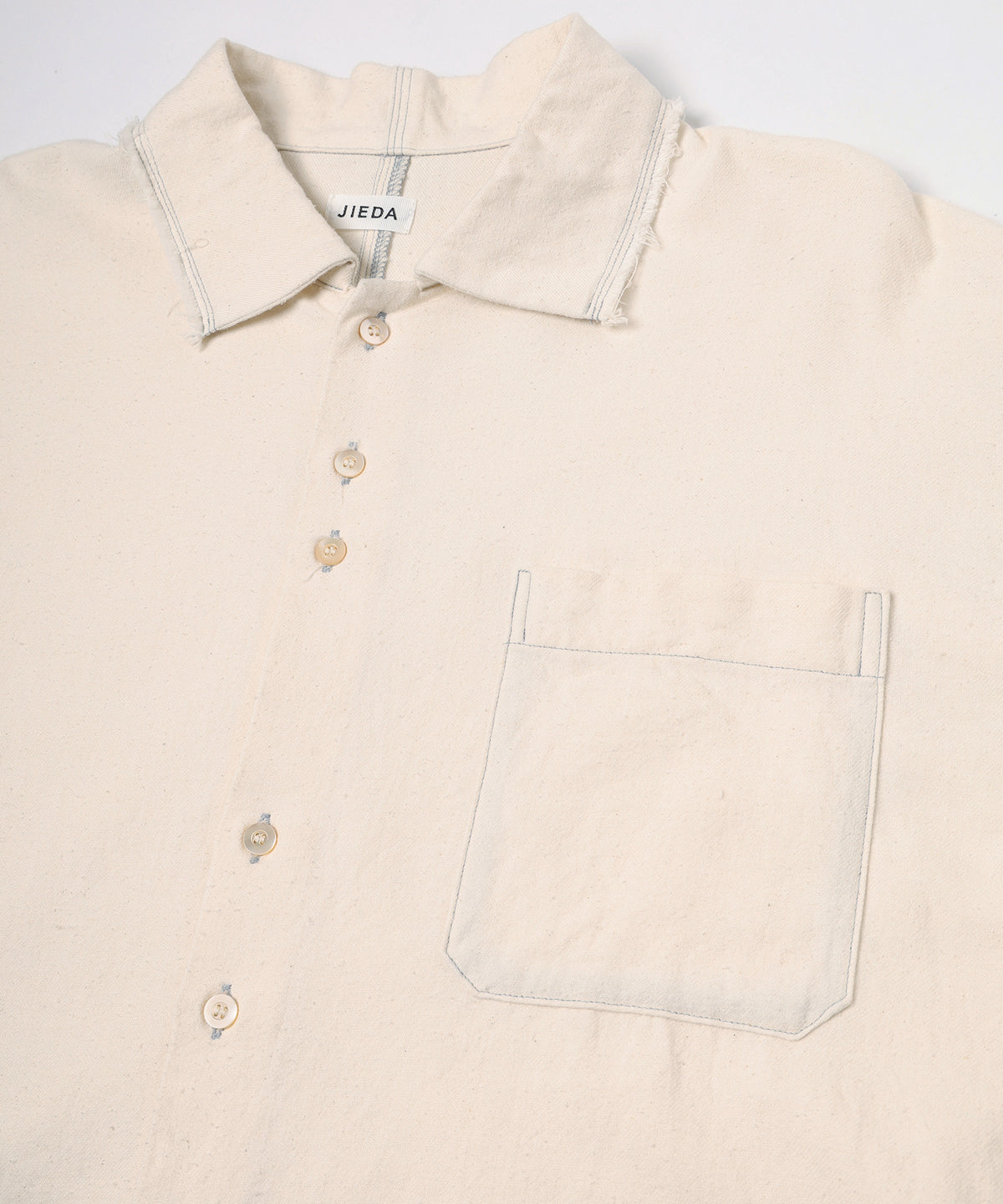 COTTON SILK CUT-OFF SHORT SHIRT