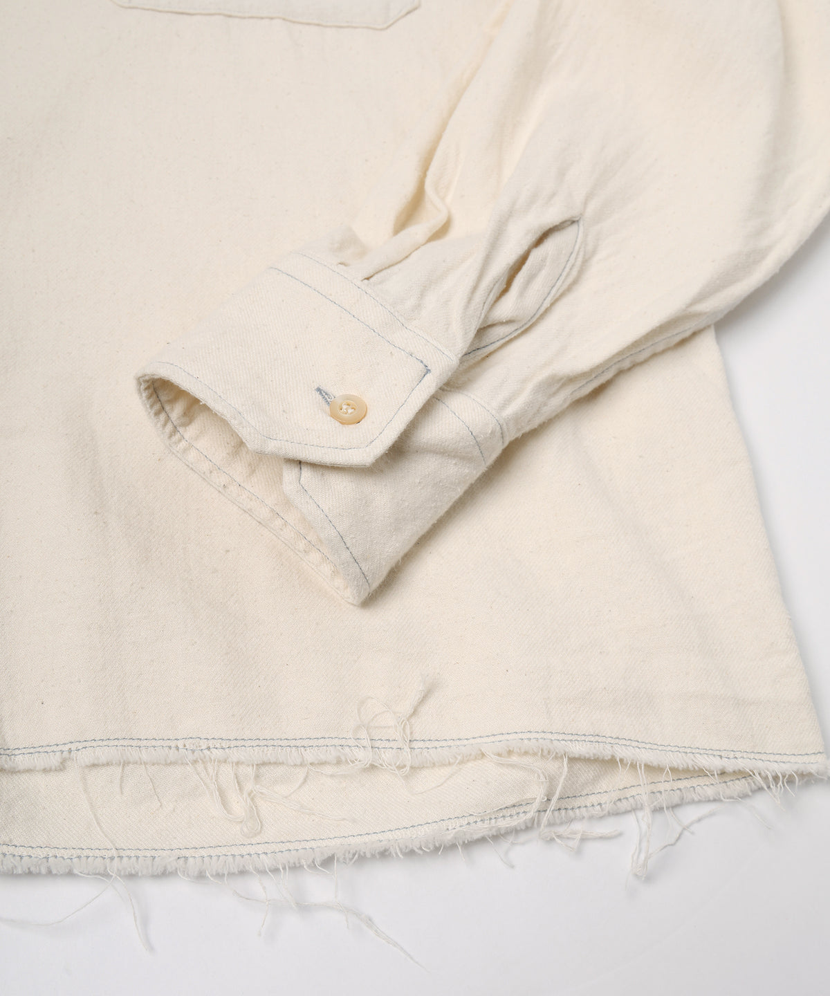 COTTON SILK CUT-OFF SHORT SHIRT