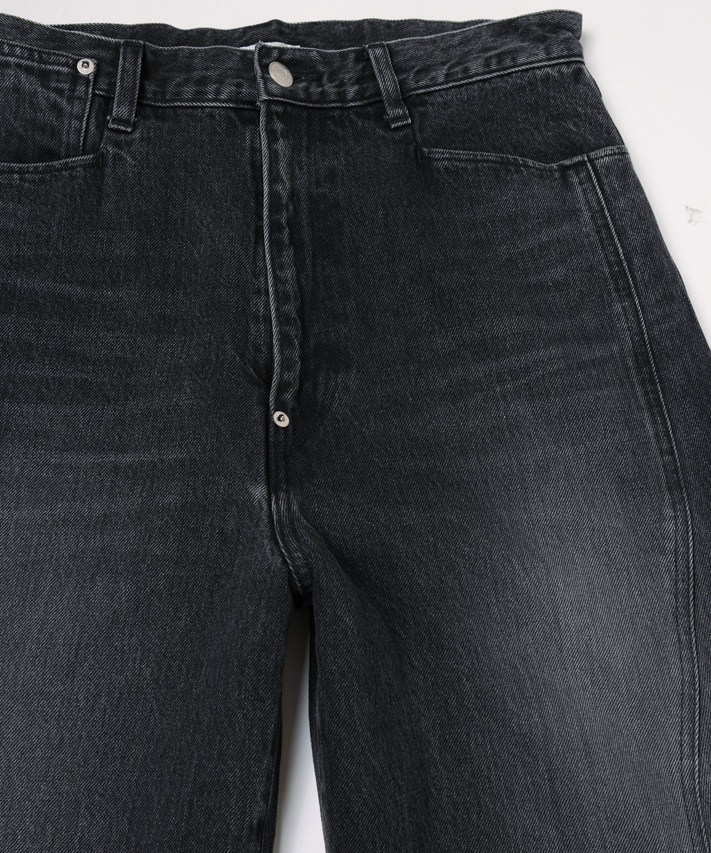 VINTAGE-FEEL DRAPED DENIM PANTS