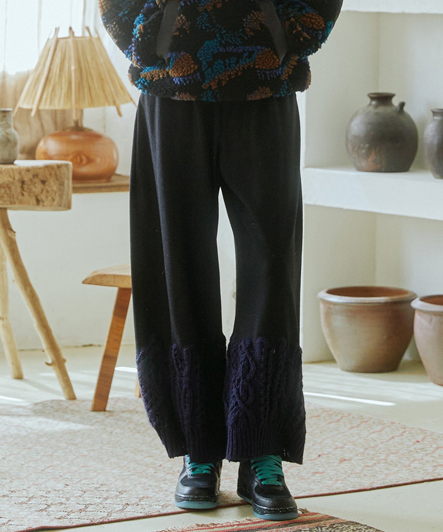 Erode Knit Wide Pants