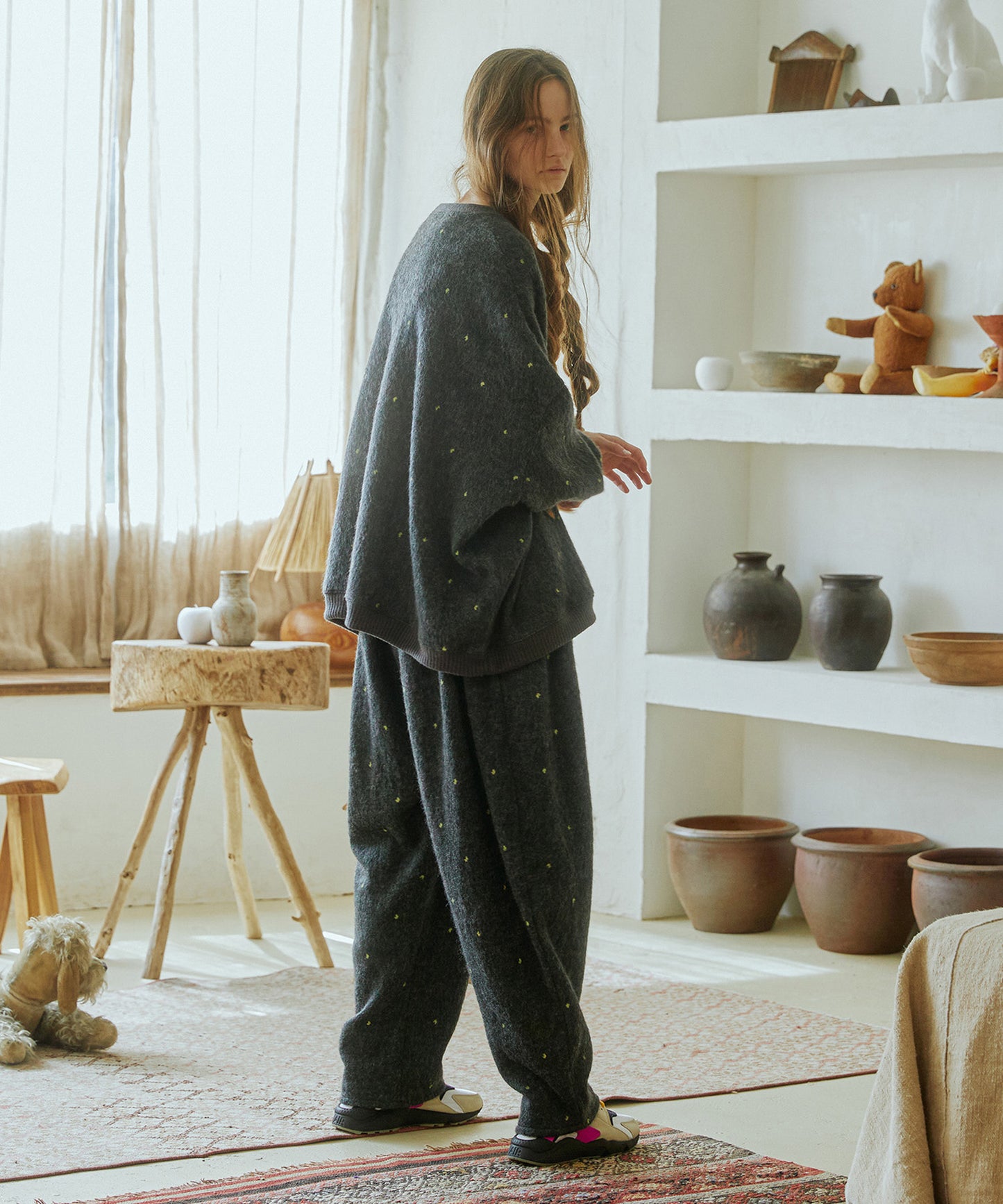 Tiny Fruits Mohair Wide Pants
