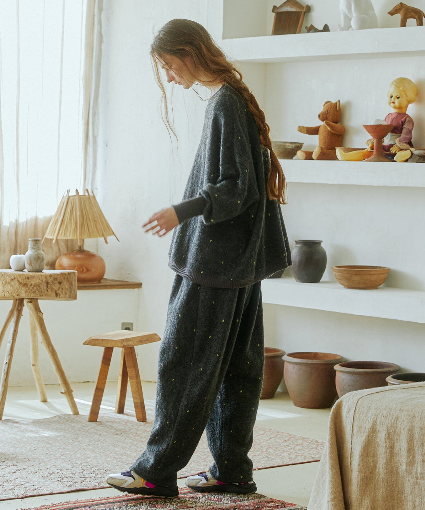 Tiny Fruits Mohair Wide Pants
