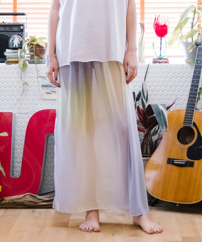 Fog dyed long skirt