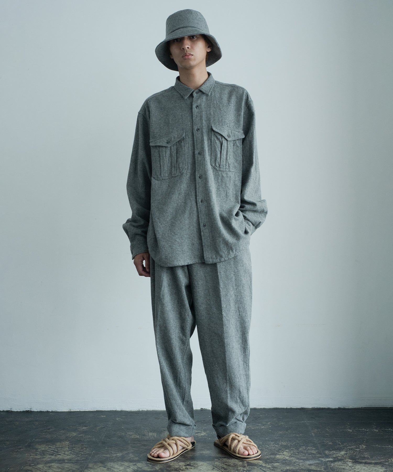 cotton tweed shirt jacket – ANLIO（アンリオ）