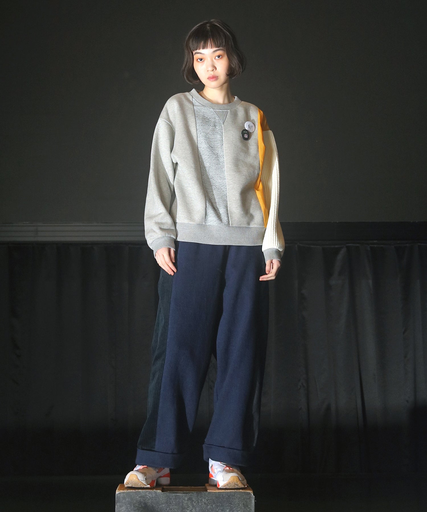 STORAMA】Colorbar pullover ブラック M 【ストラマ】-