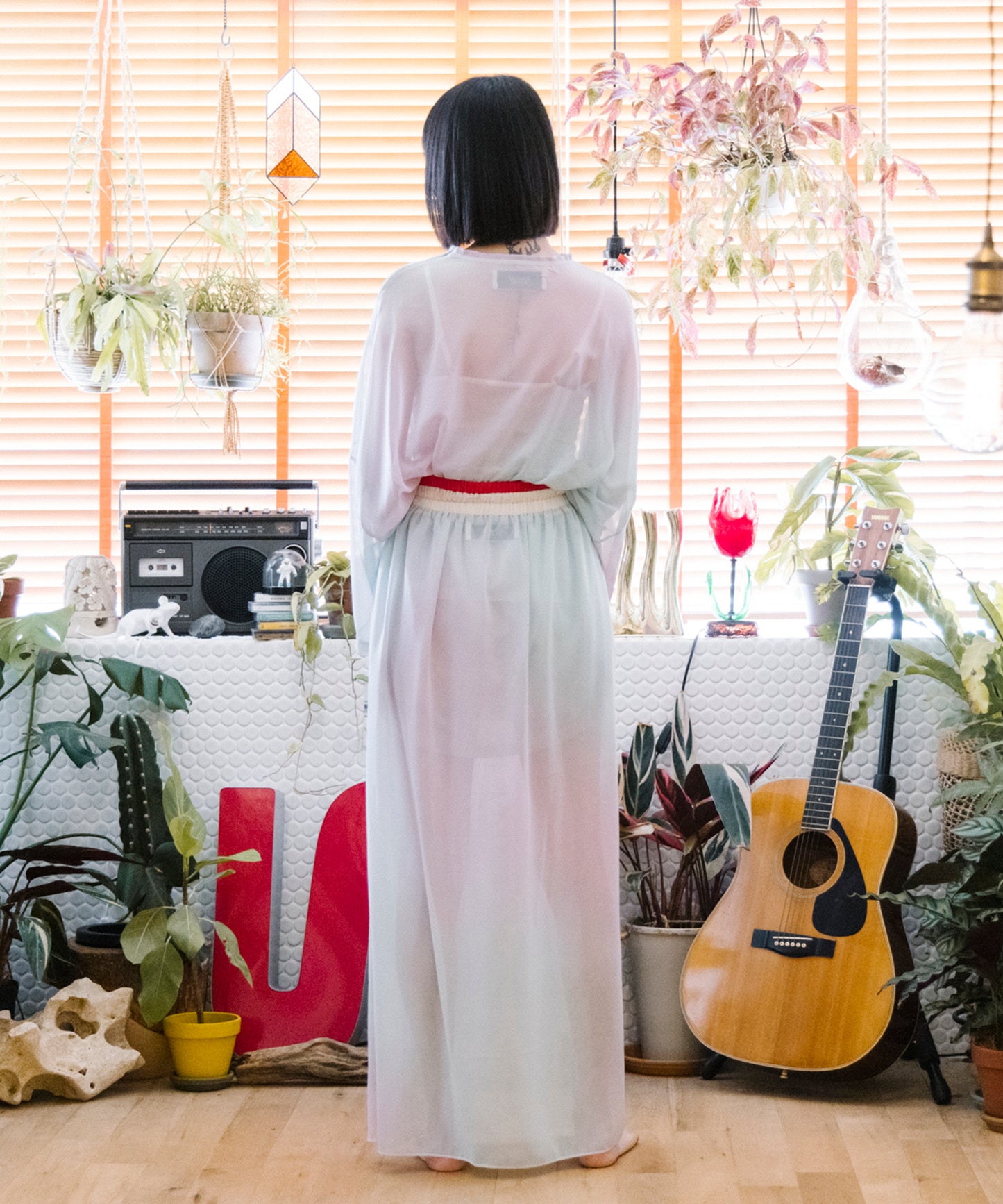 Fog dyed long skirt