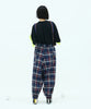 Checked suspender pants
