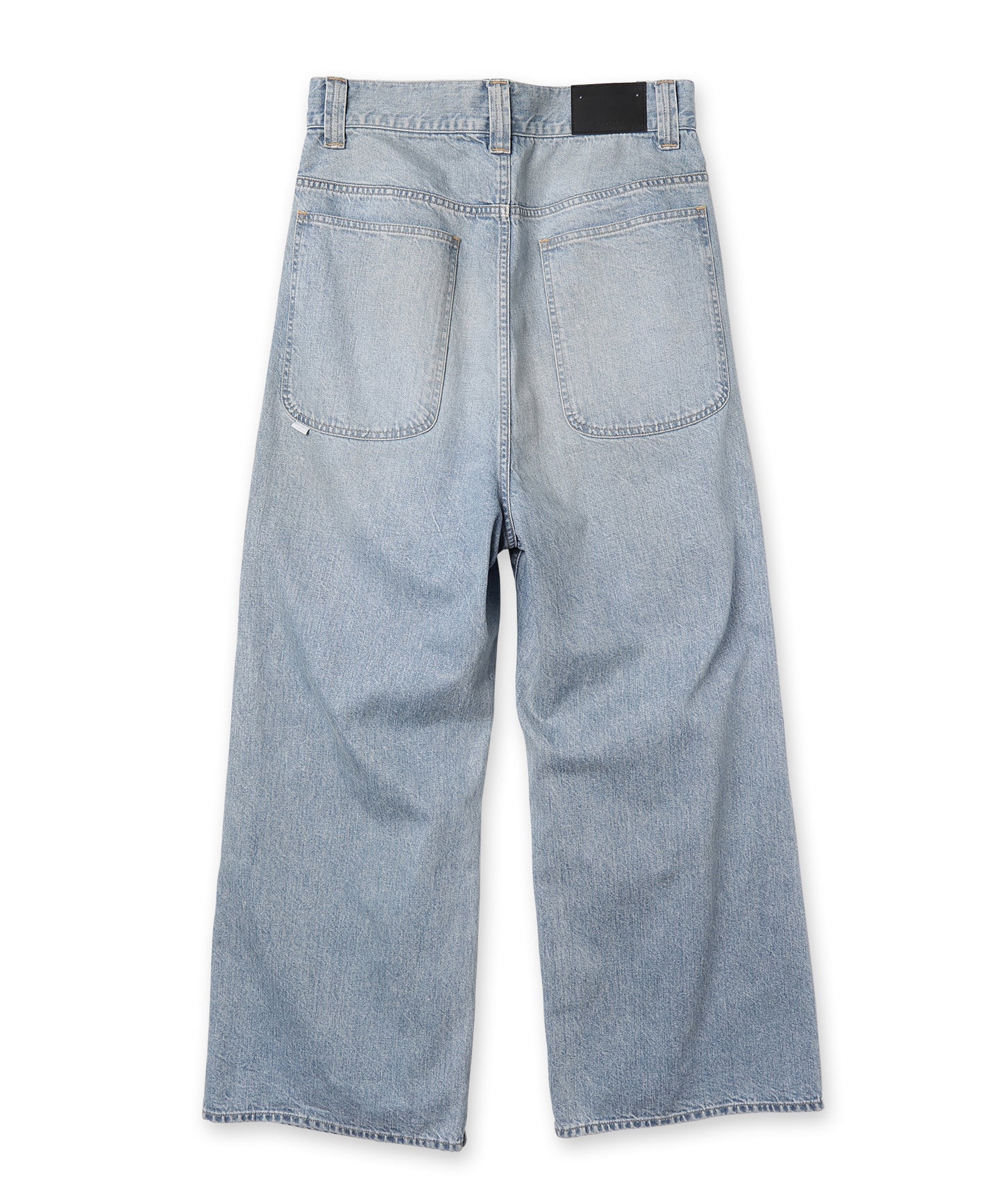 DAMAGE ONE TUCK WIDE STRAIGHT DENIM