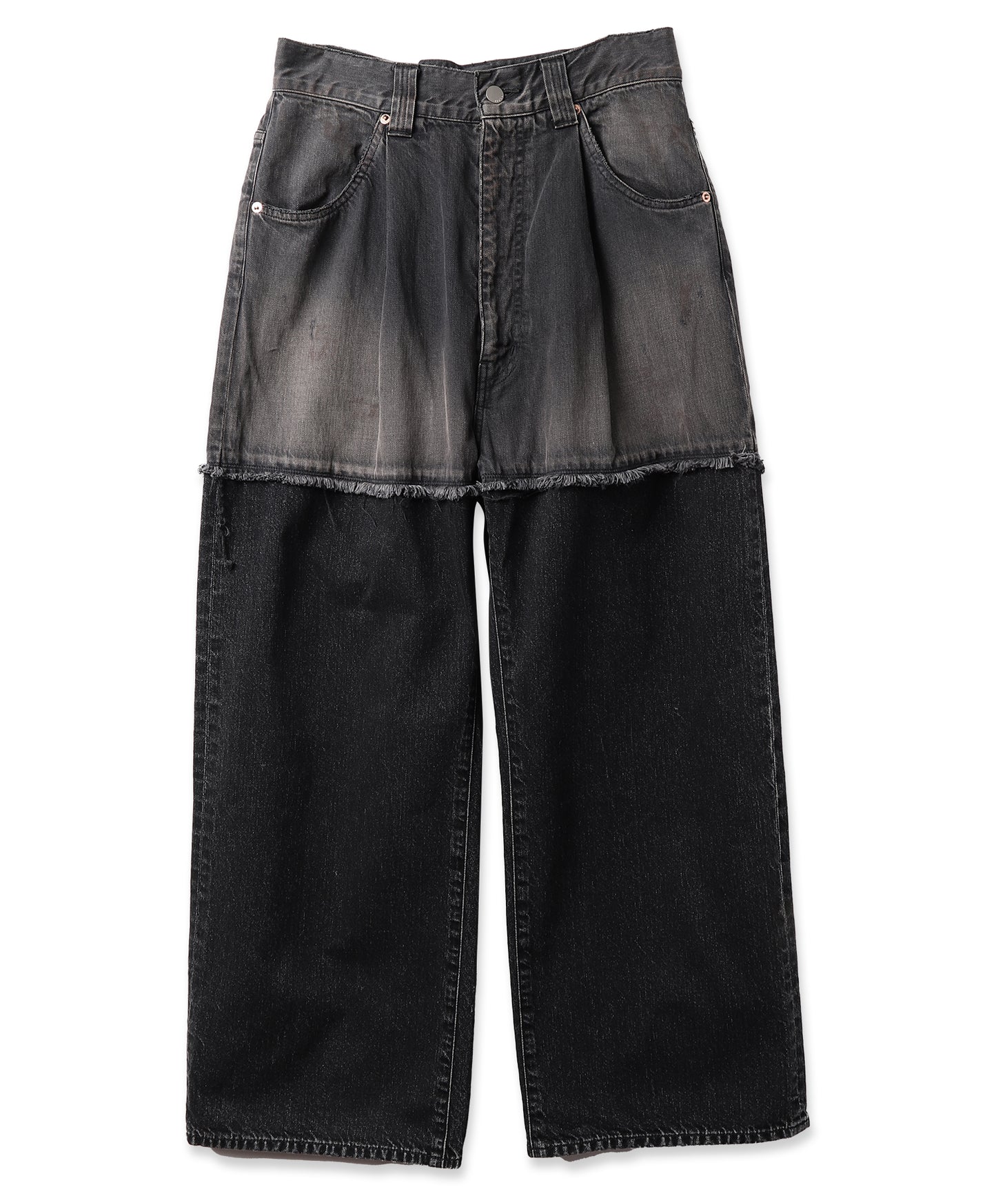 2TONE BAGGY DENIM PANTS